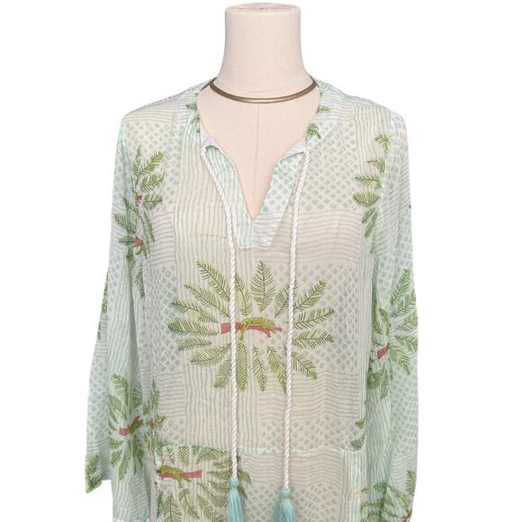 Roller Rabbit Sleepy Leopard Lotella Kurta Tunic Dress Sheer Cover Up NWT | M - Picture 11 of 11